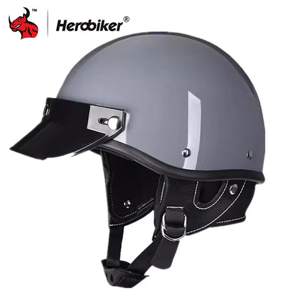 Motorcycle Half Helmet Vintage Motorbike Helmets Men Women Unisex Scooter Four Seasons Helmet Motocross Open Face Helmet S-XL