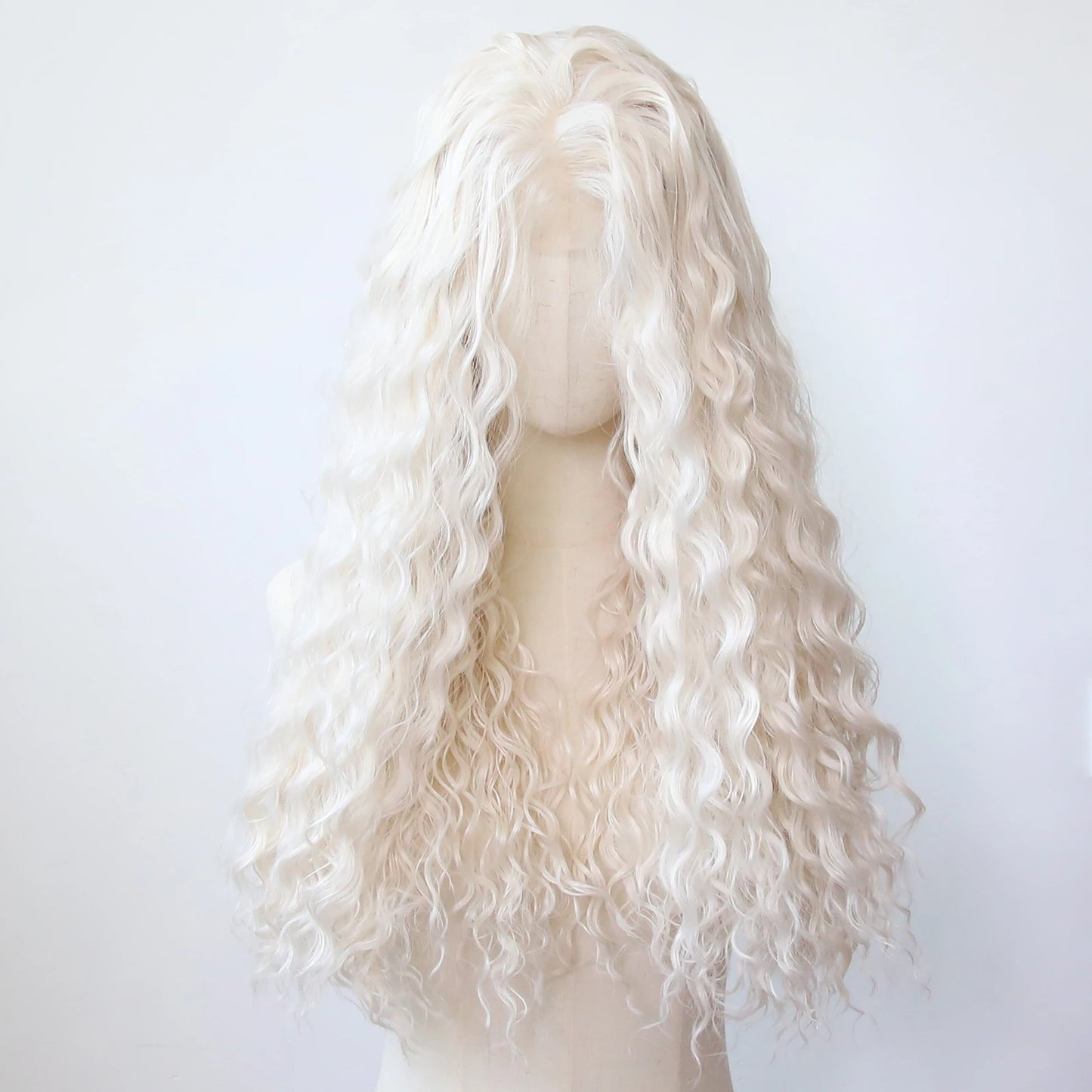 Black Romance Curly Synthetic Lace Front Wig Long Deep Curly Jet Black Lace Front Synthetic Wig Pre Plucked Natural Hairline