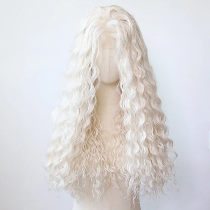 Black Romance Curly Synthetic Lace Front Wig Long Deep Curly Jet Black Lace Front Synthetic Wig Pre Plucked Natural Hairline