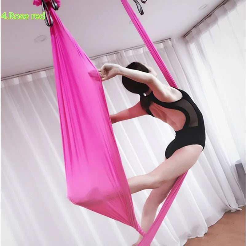 12m Aerial Silks Flying Trapeze Aerial Silk Yoga Hammock Swing GYM Home Outdoor Fitness Anti-Gravity Body Building Pilates Belt