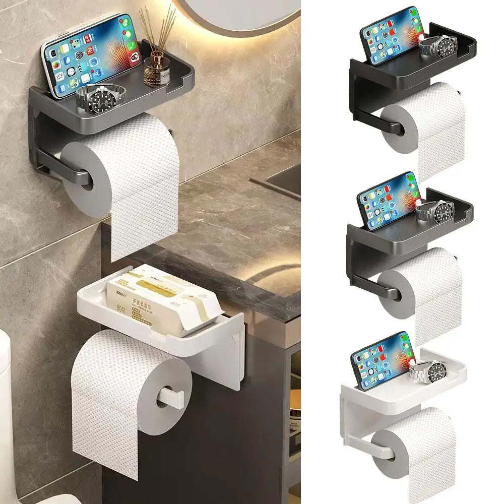 Toilet Storage Case Bathroom Tissue Box No-Drill Paper Rack Small Organizer Household Items Durable Stand Tissue Box Holder
