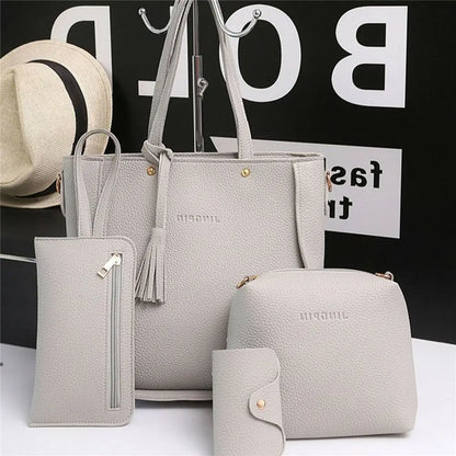 4Pcs/set Crossbody Bags Women Bag Set Pattern Leather Shoulder Bags Purse Ladies PU Crossbody Bag