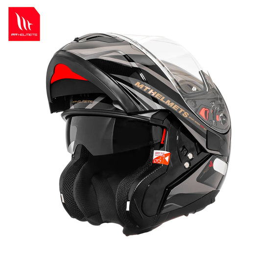 New Flip up Helmet Gloss/Matt Motorcycle Mt Atom Sv M-4Xl Color Options Original Helmets Double Visors for Motocross Abs Shell