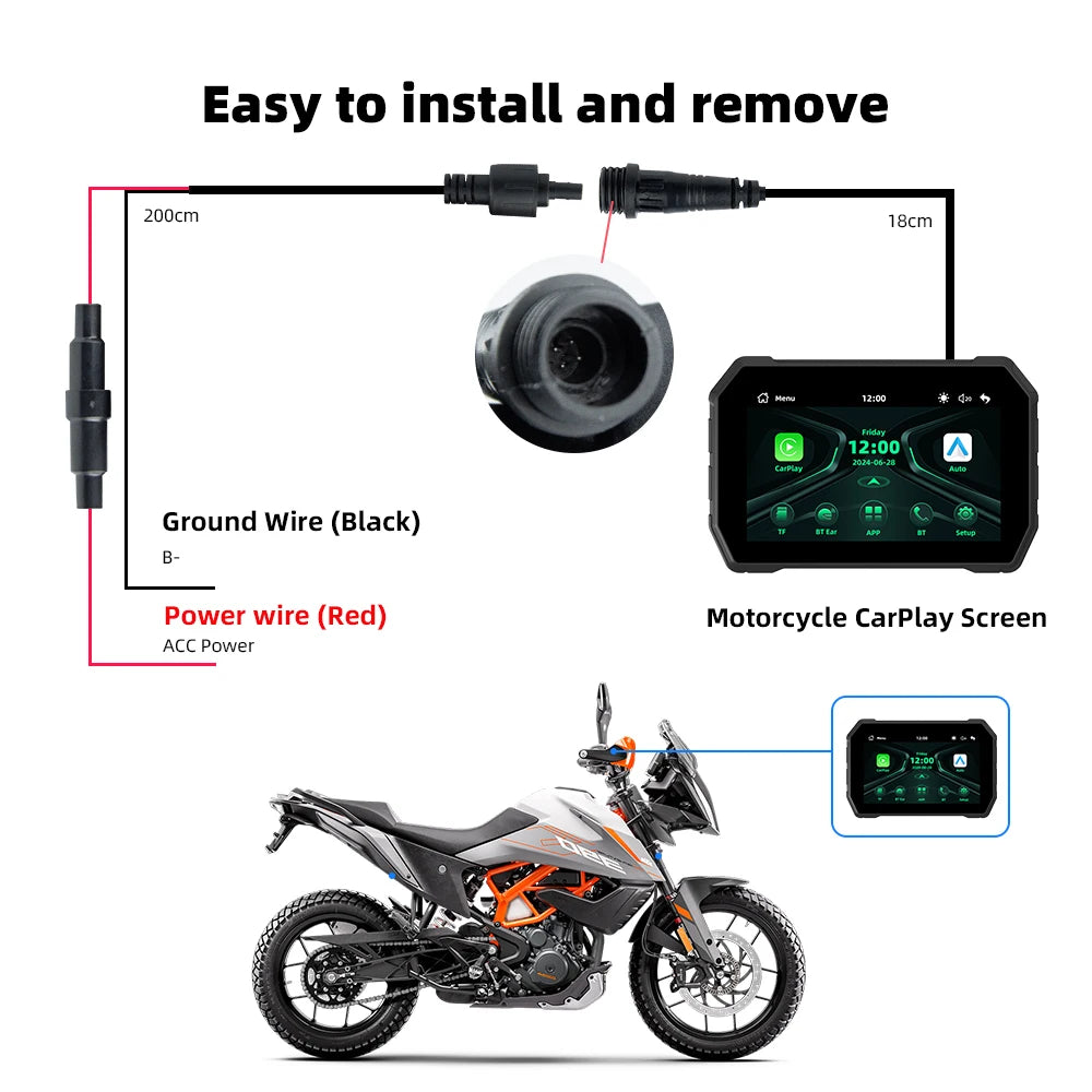5 inch Wireless CarPlay Moto Android Auto Digital Motorcycle Dashboard GPS Motorcycle Navigation Two Theme Display Screen