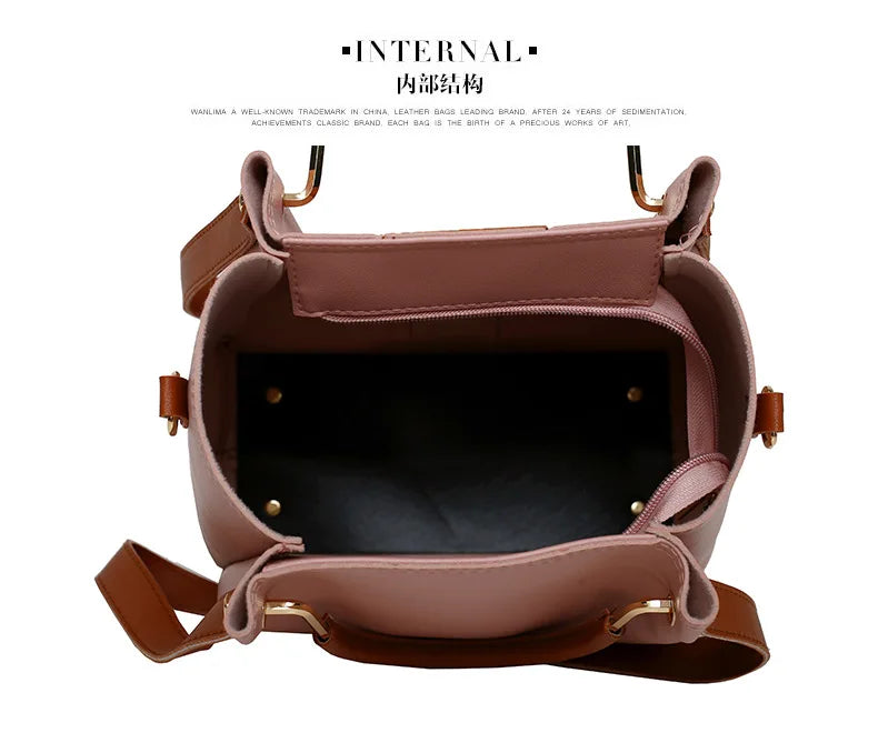 Fashionable Women's Shoulder Bag Hot Sale Of The Season New Style Mother-Child Multi-piece Set Colorful Ribbon Ladies Handbag Si