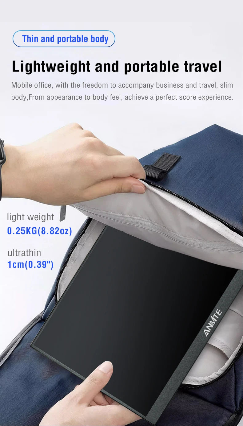Anmite 10.5-Inch Portable Monitor 1280P HDR 15:10 Low Blue Light For XBox PS4 / 5 Switch Cell Phone PC Loptop Extension