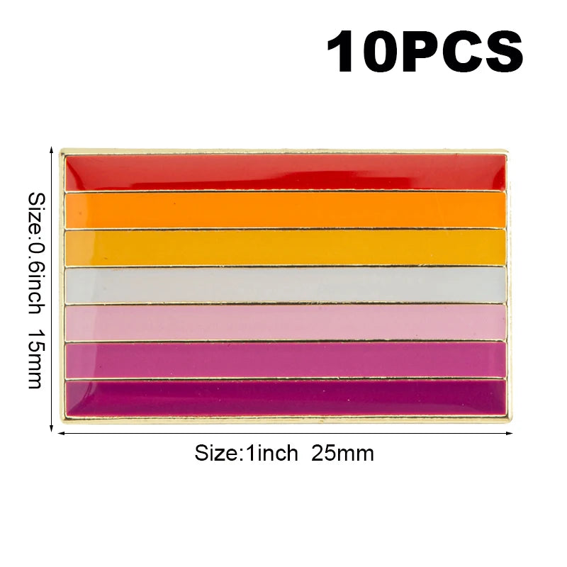 10pcs a lot Sun Set Lesbian Pride LGBT Pride Badge Lapel Pin Brooch