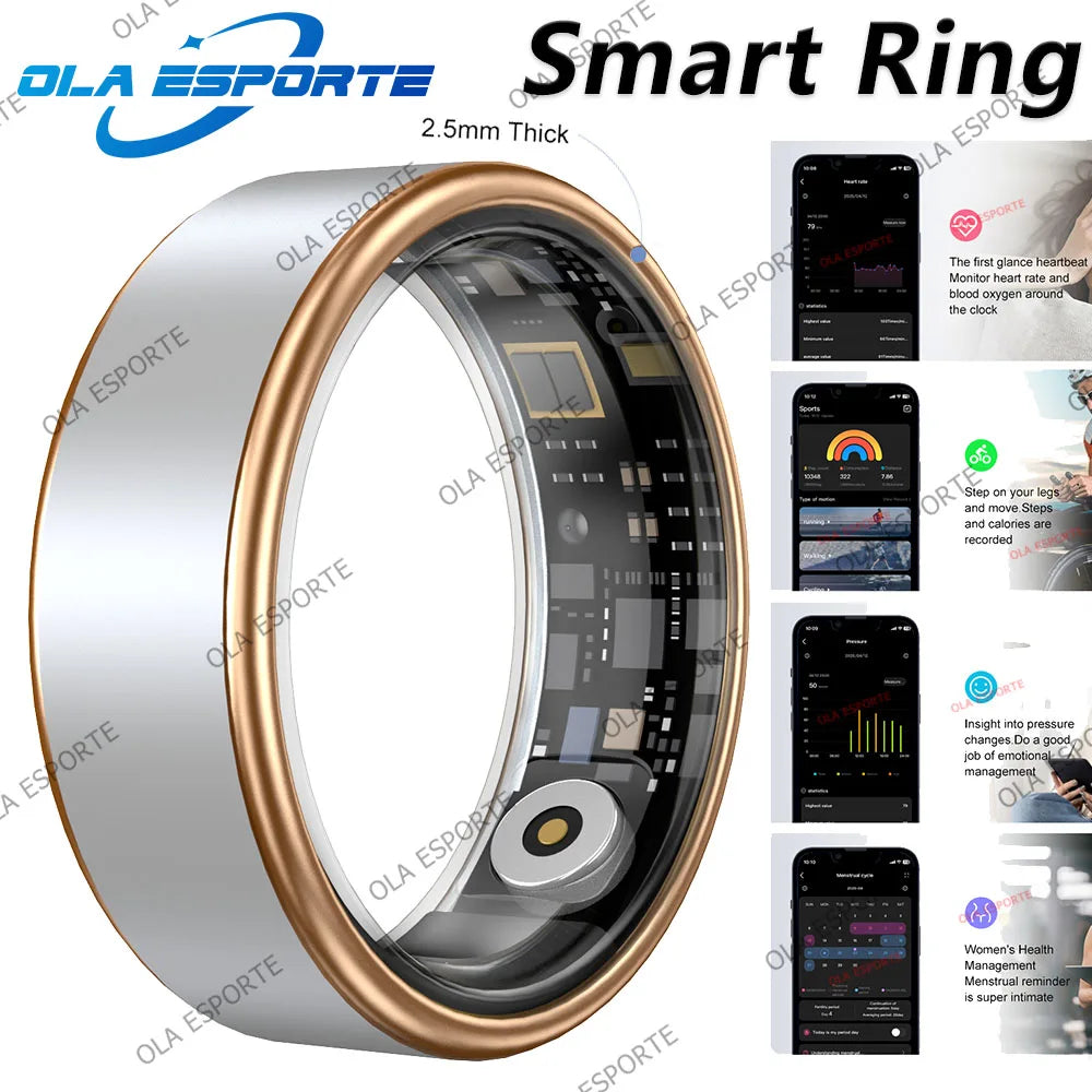 2025 Smart Ring Gesture Control Wireless Bluetooth Heart Rate Blood Pressure Monitor 5ATM Waterproof Health Smartring Men Women