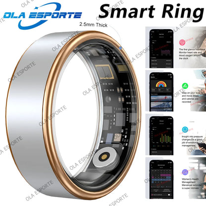 2025 Smart Ring Gesture Control Wireless Bluetooth Heart Rate Blood Pressure Monitor 5ATM Waterproof Health Smartring Men Women
