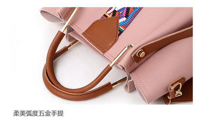 Fashionable Women's Shoulder Bag Hot Sale Of The Season New Style Mother-Child Multi-piece Set Colorful Ribbon Ladies Handbag Si
