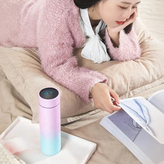 Smart Touch Temperature Display Stainless Steel Vacuum Insulated Tumbler with Gradient Color for Christmas Gift Travel Drinkware