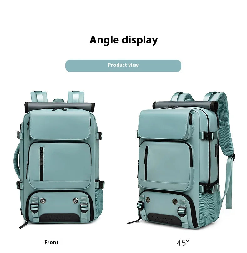 Large Travel Backpack Boardable Backpack USB Charging Waterproof Outdoor Travel Backpack Independent Shoe Compartment