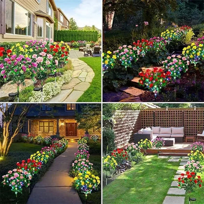 Waterproof LED Azalea Flower Solar Lights Outdoor Landscape Light for Lawn Patio Garden Path Decorative Lighting Best Gift