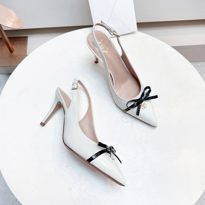 Heels Sandals Gladiator Summer Luxury Brand 2026 Bow Women High Heels Pointed Toe Designer Elegant Slingbacks Party Ladies Shoes