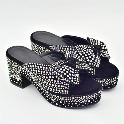 New Arrival Shoes and Bags Set for Women 2025 Women Shoe and Bag Set Decorated with Rhinestone Elegant Woman Heeled Pumps