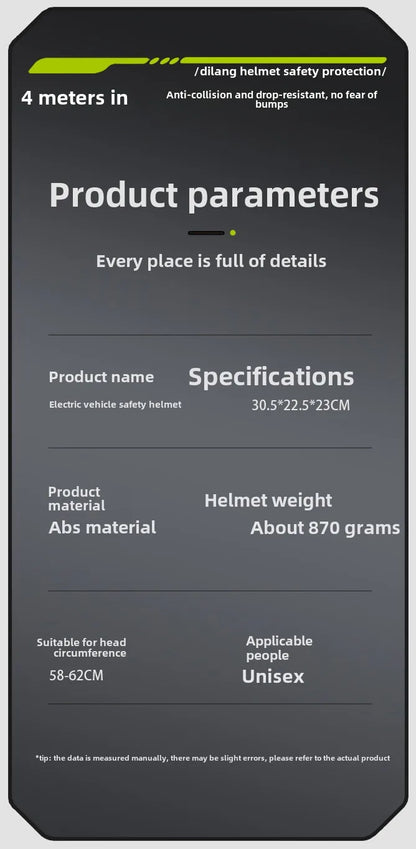 Uniform Size 58-62CM Helmet Motorcycle Winter Thermal Battery Car Female Winter Male Double Mirror Four Seasons Helmet