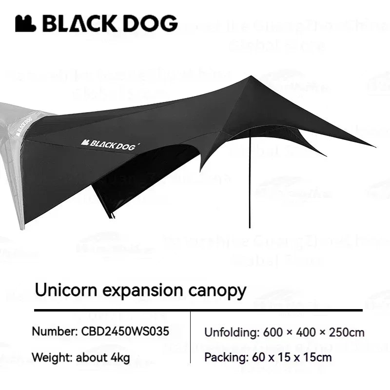 BLACKDOGAutomatic Dome Shelter Tent Self-supporting Quick Open Black Coating Outdoor Camping Canopy Expand Tarp Traveling Family