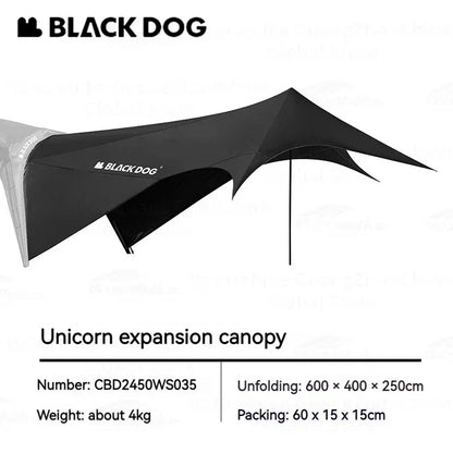 BLACKDOGAutomatic Dome Shelter Tent Self-supporting Quick Open Black Coating Outdoor Camping Canopy Expand Tarp Traveling Family