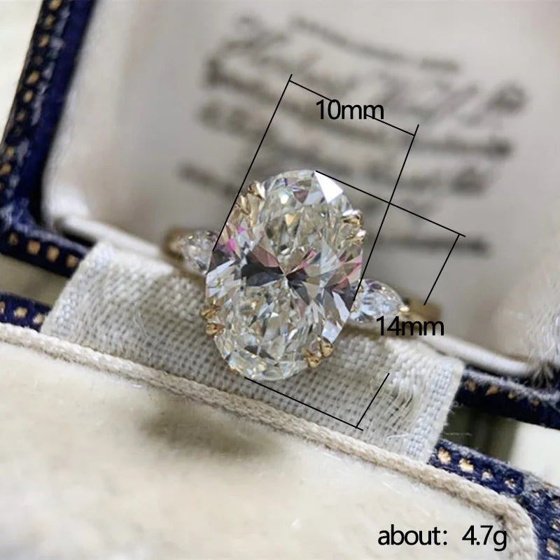 Huitan Simple Oval Cubic Zirconia Wedding Bands Women's Ring Luxury Gold Color Engagement Rings Bright Fashion Jewelry Wholesale