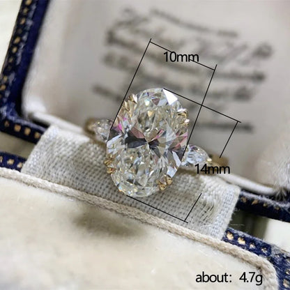 Huitan Simple Oval Cubic Zirconia Wedding Bands Women's Ring Luxury Gold Color Engagement Rings Bright Fashion Jewelry Wholesale