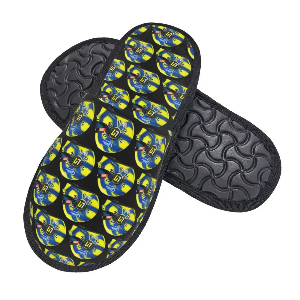 Custom British Lando Norris Racing Driver Guest Slippers for Spa Women House Slipper