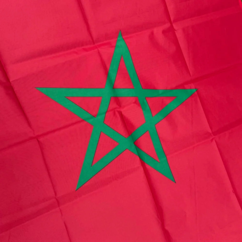Morocco Flag 150x90cm Large 3x5 FT Moroccan National Flag Green Star Polyester Double Stitched Outdoor Indoor Decoration