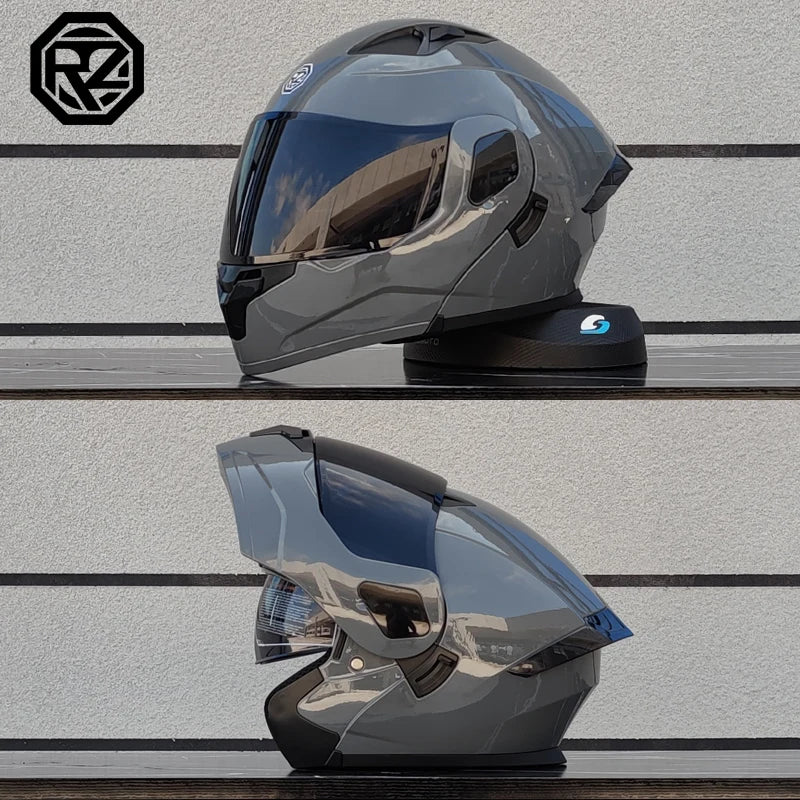 2025 professional motorcycle sports flip helmet ABS material modular dual lens full face helmet DOT certification