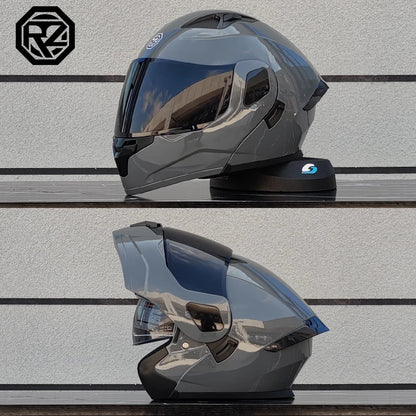 2025 professional motorcycle sports flip helmet ABS material modular dual lens full face helmet DOT certification