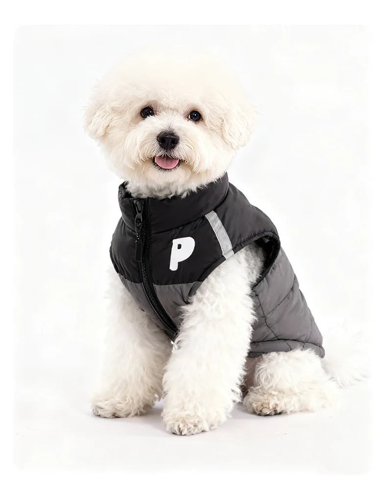 Winter warm pet clothes, trendy autumn and winter dog clothes, thickened dog cotton coat, cute