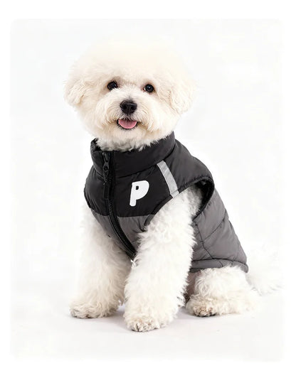 Winter warm pet clothes, trendy autumn and winter dog clothes, thickened dog cotton coat, cute
