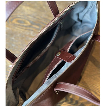 MOTAORA Full Grain Leather Shoulder Bag for Women Luxury Designer Crossbody Purse Vintage Top Handle Handbag Elegant Office Bag