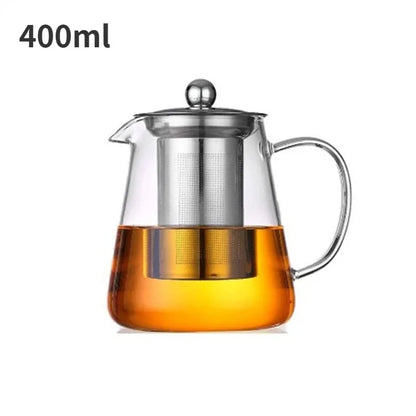 450/1300ML Arshen Filterable Heat-resistant Glass Teapot With 304 Stainless Steel filter Can Heated on Fire Clear Glass Teapot