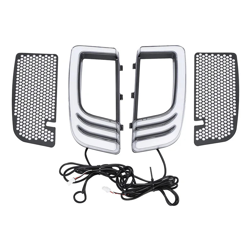 Motorcycle Fairing Lower Grills LED Turn Signal Light blinker For Harley Touring Road King Electra Glide FLHTK CVO Limited 14-23