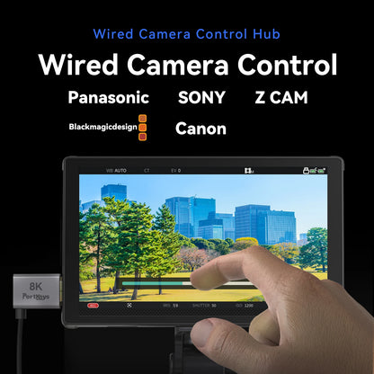 PortKeys LH5C -5.4 Inch On-Camera Monitor with Wired Camera Control/Focus Tracking Frame, 4K 360 Degree Color -Adjustment