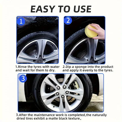 1 Piece of Tire Polishing Wax, Shiny Black, Restores Tire Shine and Enhances Tire Appearance, Prevents Car Tire Oxidation, Cracking, and Aging