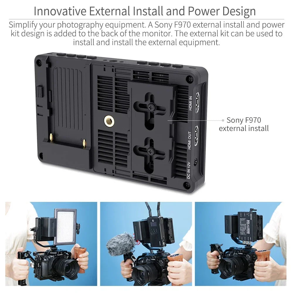 FEELWORLD F5 PRO V4 6" 3D LUT Touchscreen Monitor 4K HDMI I/O High-Res Rec.709 Aux Power Multiple Mounting Options