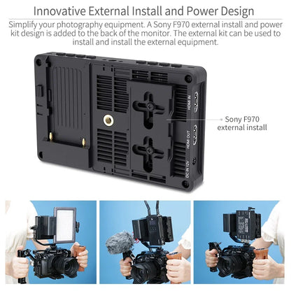 FEELWORLD F5 PRO V4 6" 3D LUT Touchscreen Monitor 4K HDMI I/O High-Res Rec.709 Aux Power Multiple Mounting Options