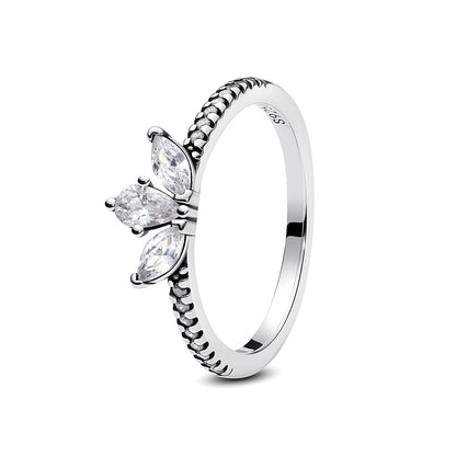 Original 925 Sterling Silver Ring Love Heart Pave CZ Crystal Stackable Rings For Women Wedding Engagement Birthday Gift Jewelry
