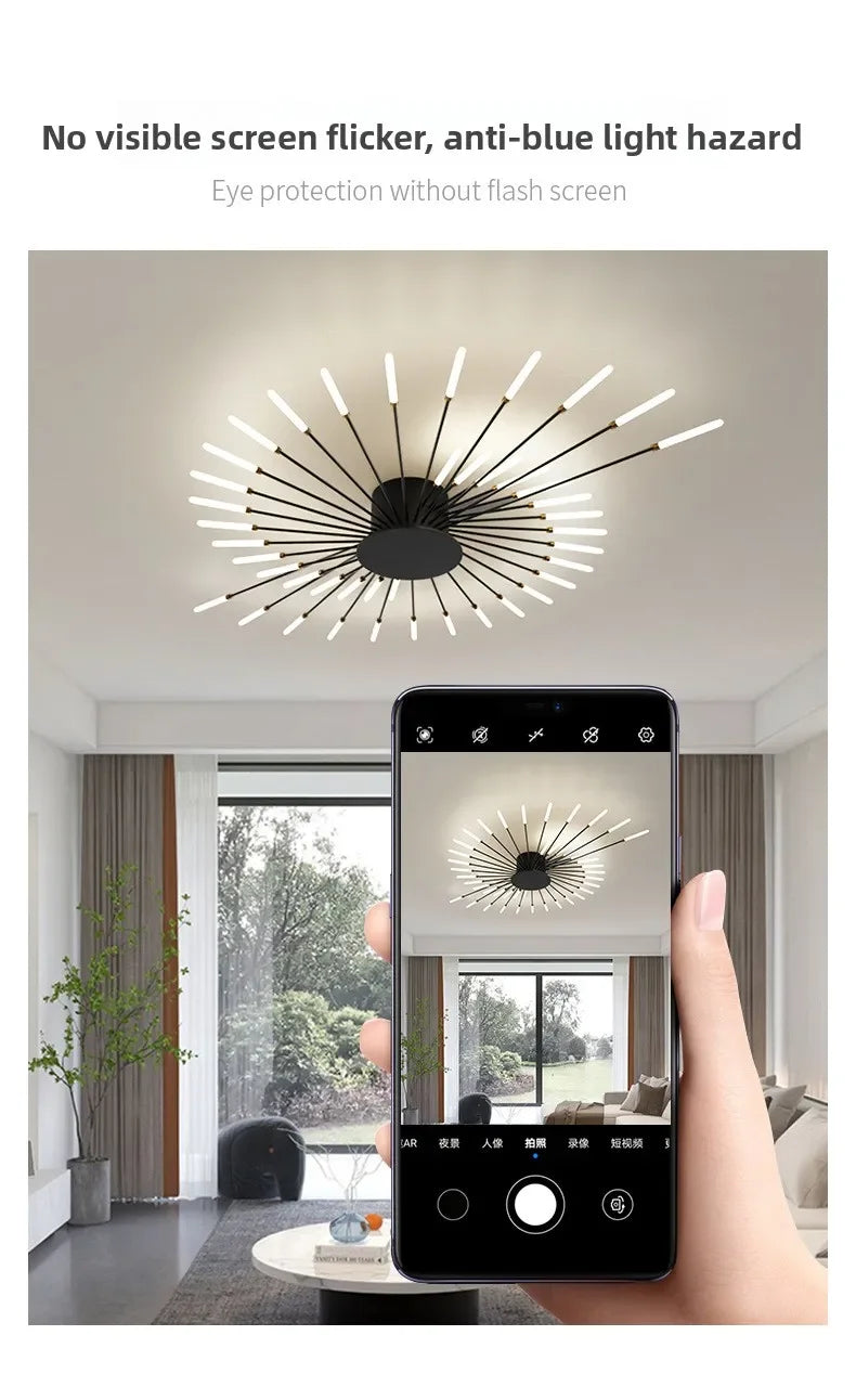 Nordic Ceiling Lighting for Living Room Bedroom Kitchen Led Ceiling Light Fixture Indoor Home Firework Decor Ceiling Lights