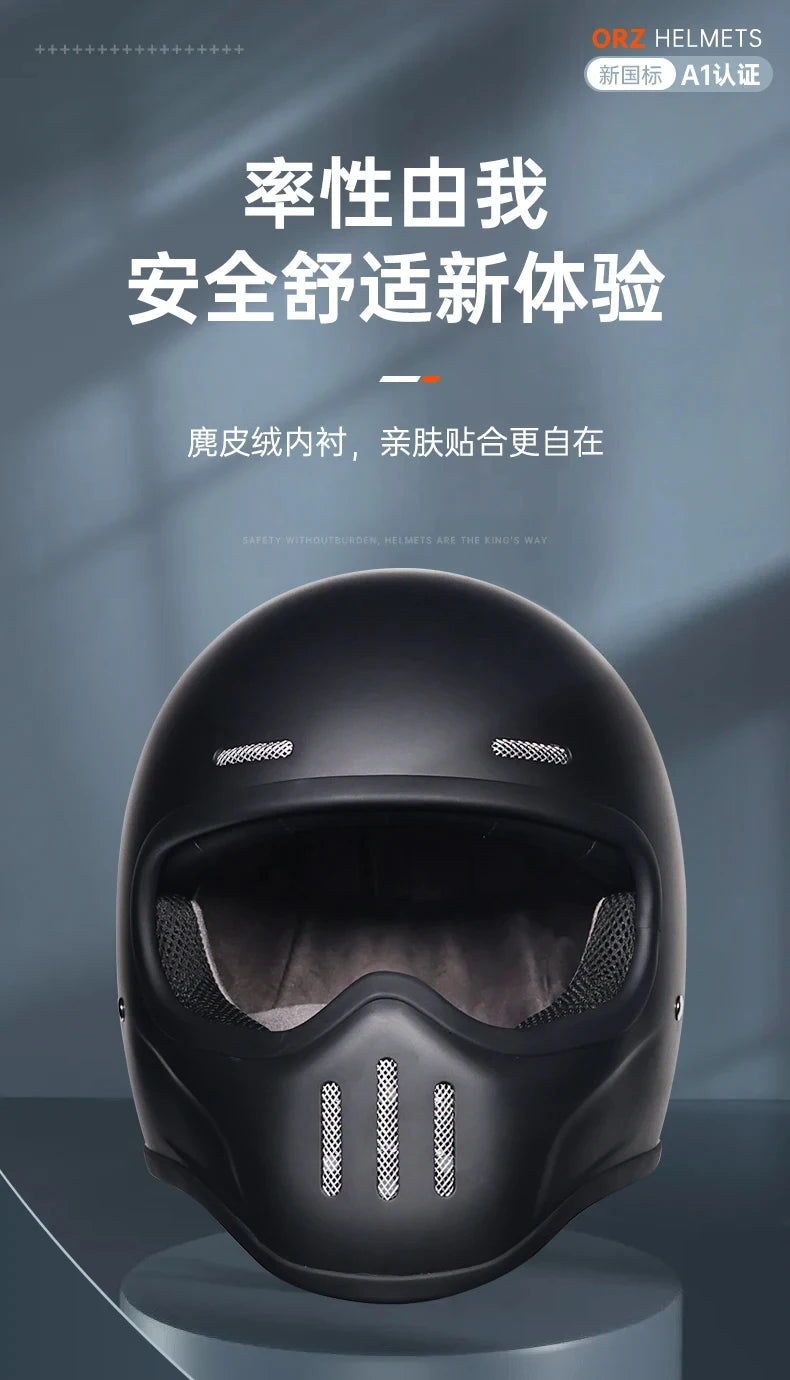 ORZ NEW Motorcycle FBR Full Face Retro Helmet Tokyo Style Motorcycle Casco Moto Japan TT Helmets Fiberglass With Clear Visor