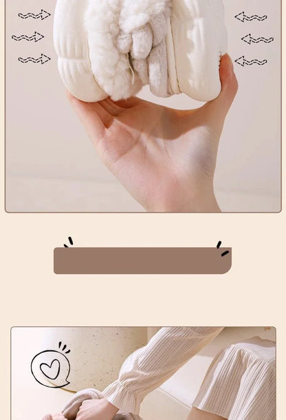 Thick Soled Non Slip Home Plush Slippers 2025 New Cotton Slippers for Women Bow Slippers for Autumn and Winter Warm for Women