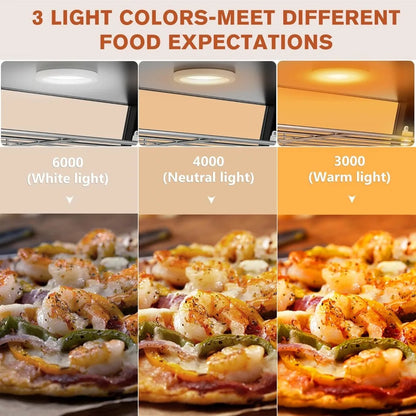 35inch 3-Tier Commercial Food Warmer with Top Rack for Milk Juice, Countertop Heat Holding Cabinet Display Case for Pizza/Pretze