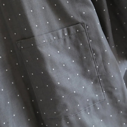 Kimono Robes Pajamas Set for Spring Autumn and Summer Thin Men's Cotton Loose Fit Large Size Half Sleeve Sleepwear Set