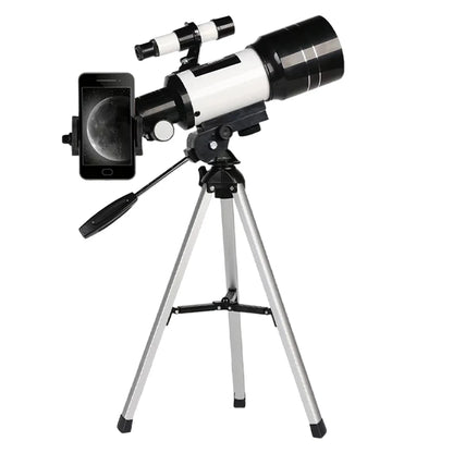 150X Astronomical Telescope , 70mm Aperture Refractor Portable Travel Telescope with Phone Adapter &Wireless Remote