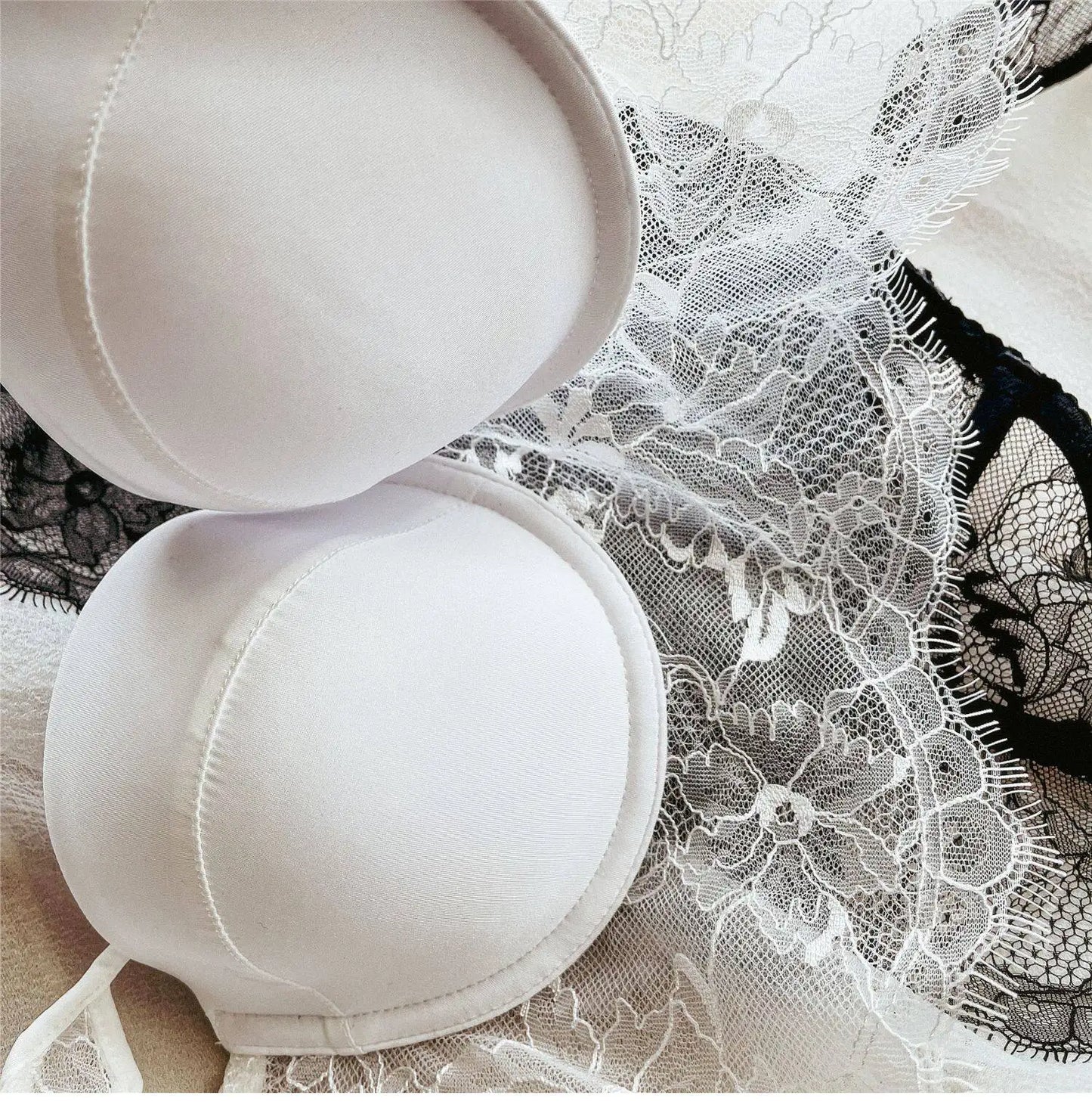 Women Lace Push Up Bra Wireless Thin Cotton Underwire Shaping Bras Anti Sagging Bralette 2 Piece Panty Set Sexy Lingerie S-XL