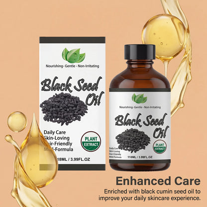 Pure Black Seed Oil Essence Multipurpose Deep Nourishing Oil for Face Body Hair Scalp Soothing Hydrating Refreshing Skincare Oil