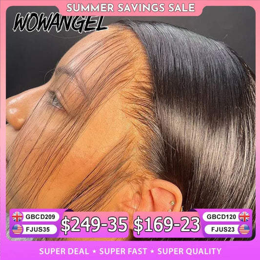 WOW ANGEL HD Lace Front Wigs 250% 13x6 HD Lace Front Wigs Straight Hair Invisible HD Lace Melt Skin HD Lace Front Human Hair Wig