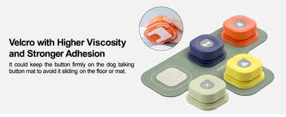 Mewoofun Dog Buttons with Rubber Mat Recordable Dog Talking Buttons Set Communication Starter Pack Dog Training Speaking Buttons