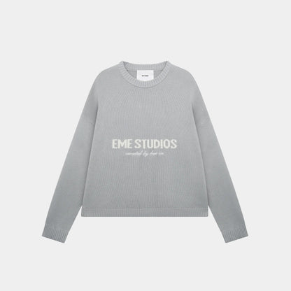 2026 EME Studio Winter Spain Version Of The Letter Printed Shirt New Unisex Loose Couple Personality Casual Fashion Sweater