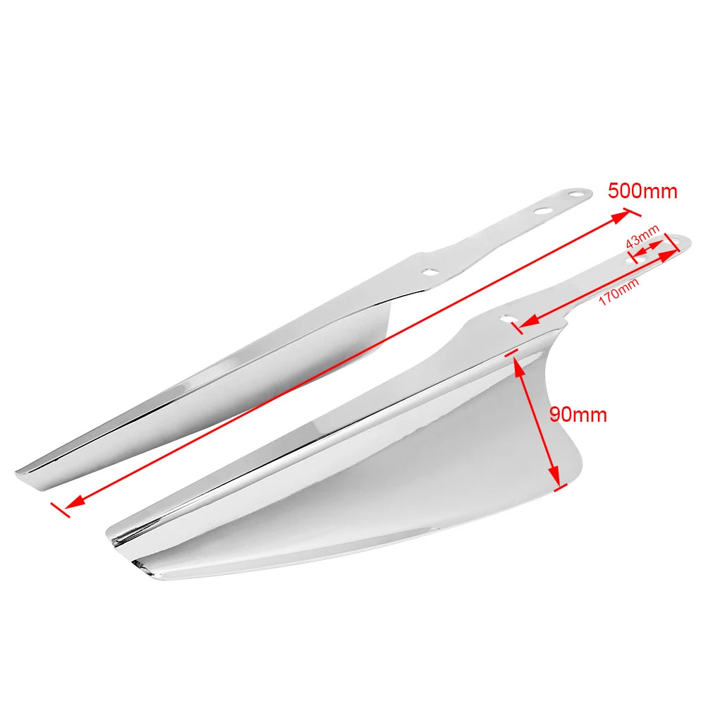 Motorcycle Chrome/Black Fork Front Wind Baffle Windshield Deflector Trim For Harley Touring Road King Street Glide CVO 1995-2021